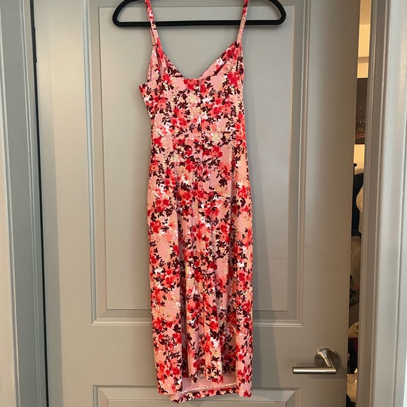 Lulus - wayf pink floral midi dress - Picture 3 of 4